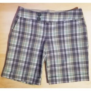 Plaid Golf Shorts Gray/Green Plaid